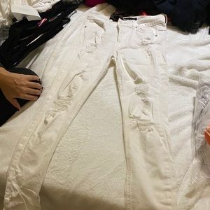 Express White ripped Jeans